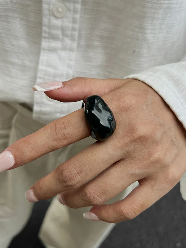 Geometric Shiny Slightly Sheer Rings Accessories - Image 12