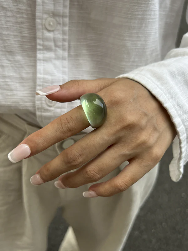 Geometric Shiny Slightly Sheer Rings Accessories - Image 13