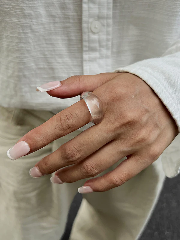 Geometric Shiny Slightly Sheer Rings Accessories - Image 15