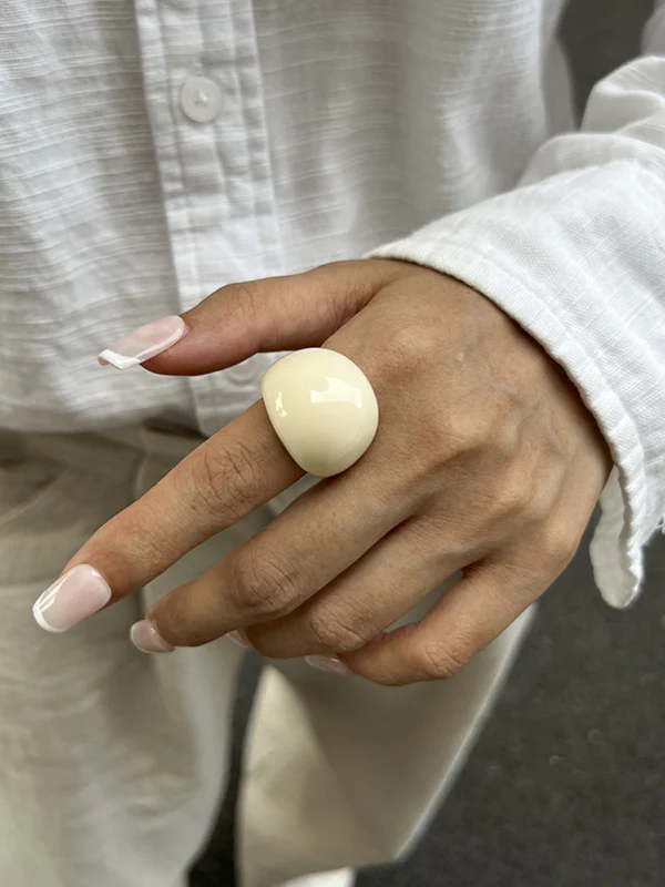 Geometric Shiny Slightly Sheer Rings Accessories - Image 2