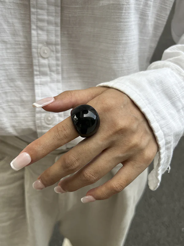 Geometric Shiny Slightly Sheer Rings Accessories - Image 4