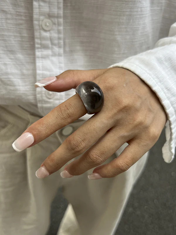 Geometric Shiny Slightly Sheer Rings Accessories - Image 5