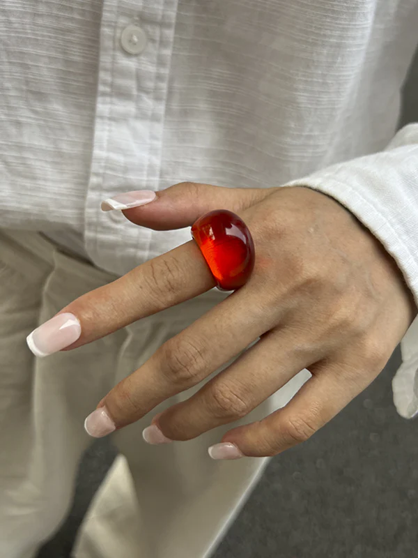 Geometric Shiny Slightly Sheer Rings Accessories - Image 6