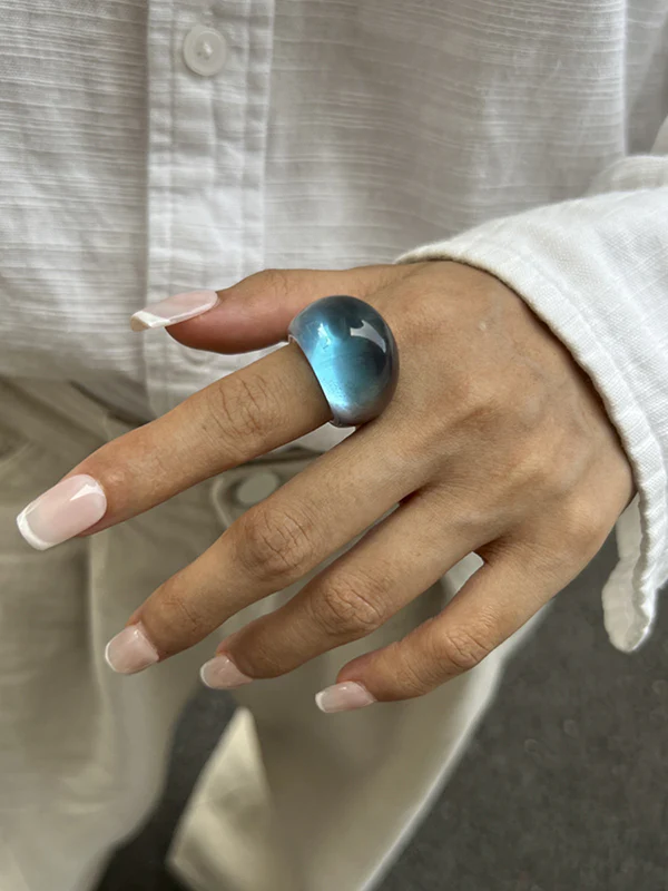 Geometric Shiny Slightly Sheer Rings Accessories - Image 7
