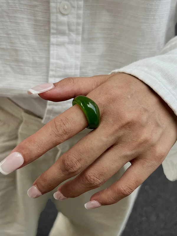 Geometric Shiny Slightly Sheer Rings Accessories - Image 9