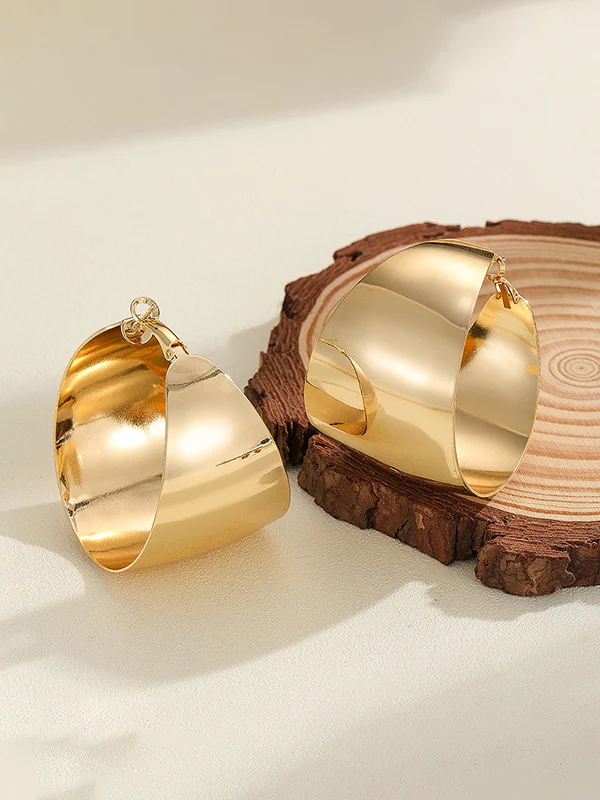 Geometric Shiny Solid Color Earrings Accessories - Image 5