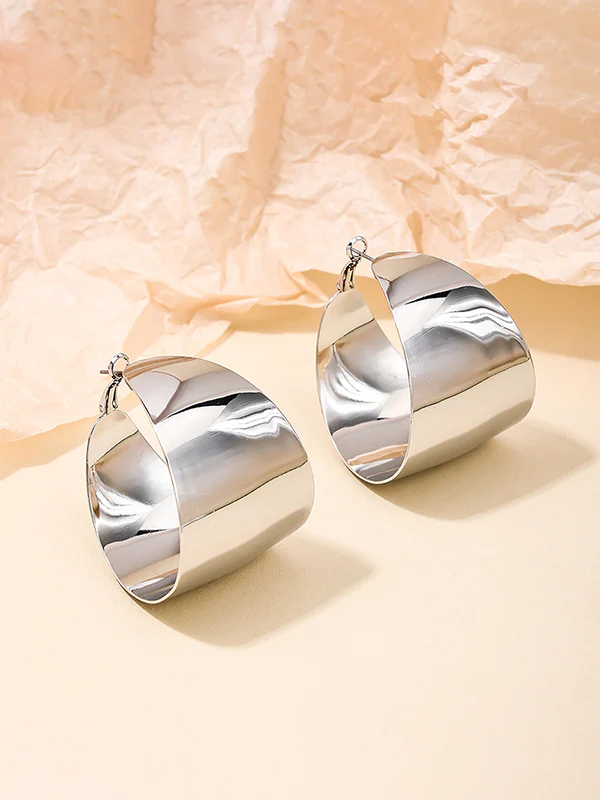 Geometric Shiny Solid Color Earrings Accessories - Image 6