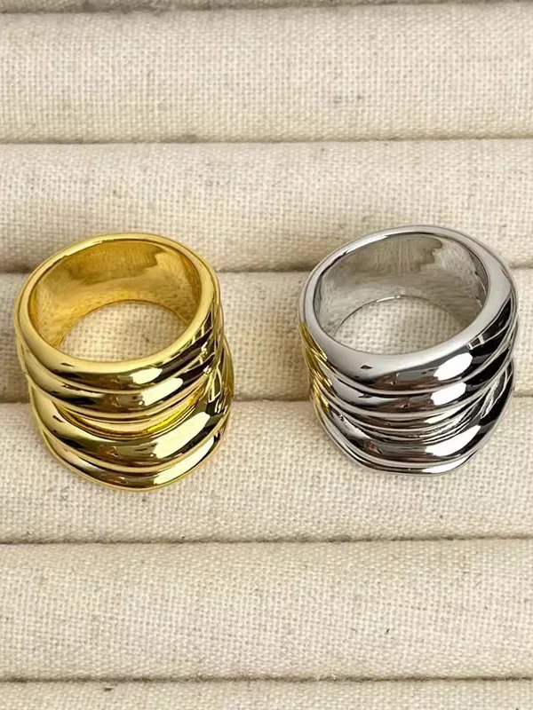 Geometric Shiny Solid Color Rings Accessories - Image 5