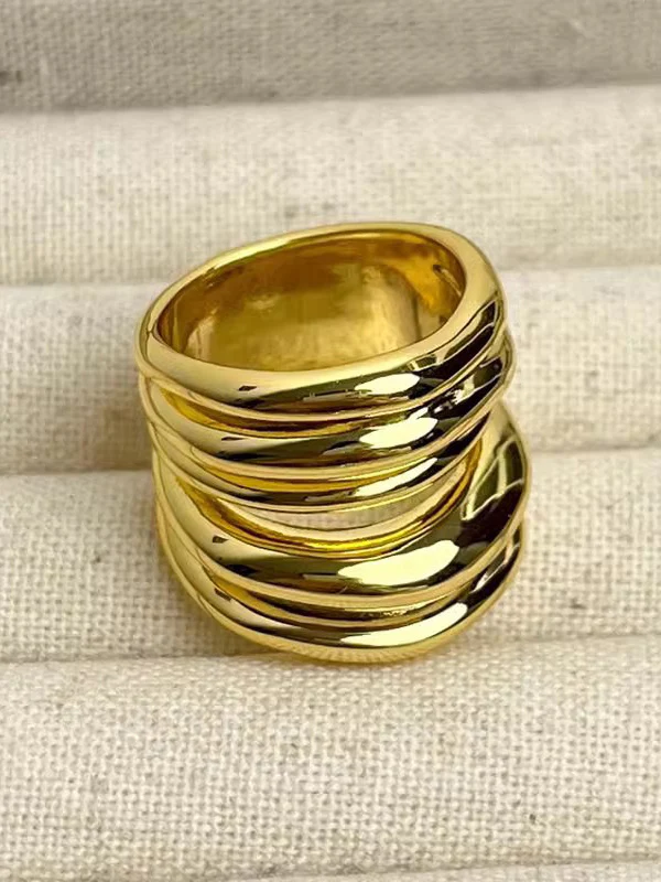 Geometric Shiny Solid Color Rings Accessories - Image 6