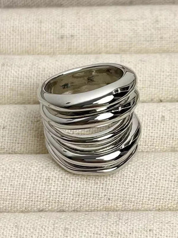Geometric Shiny Solid Color Rings Accessories - Image 7