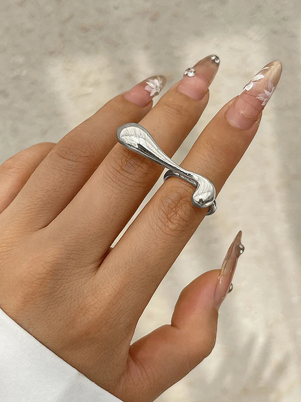 Geometric Shiny Solid Color Rings Accessories - Image 4