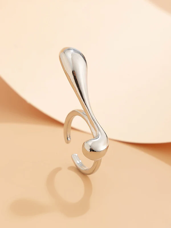 Geometric Shiny Solid Color Rings Accessories - Image 5