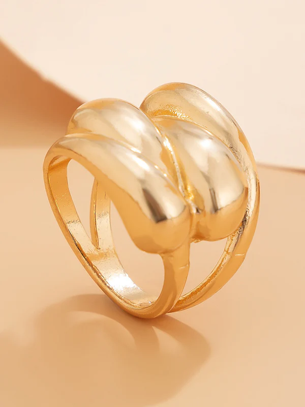 Geometric Shiny Solid Color Rings Accessories - Image 6