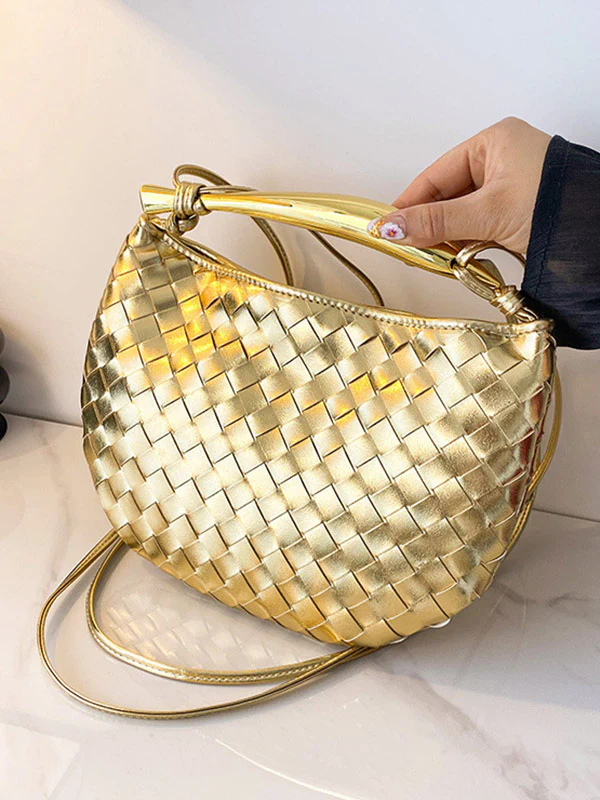 Geometric Shiny Woven Crossbody Bags Handbags - Image 15