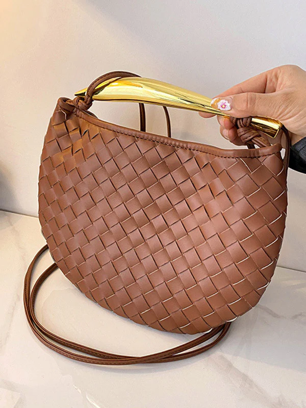 Geometric Shiny Woven Crossbody Bags Handbags - Image 16