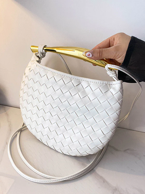 Geometric Shiny Woven Crossbody Bags Handbags - Image 17