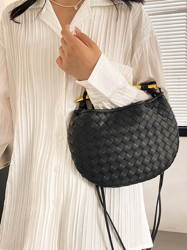 Geometric Shiny Woven Crossbody Bags Handbags - Image 3