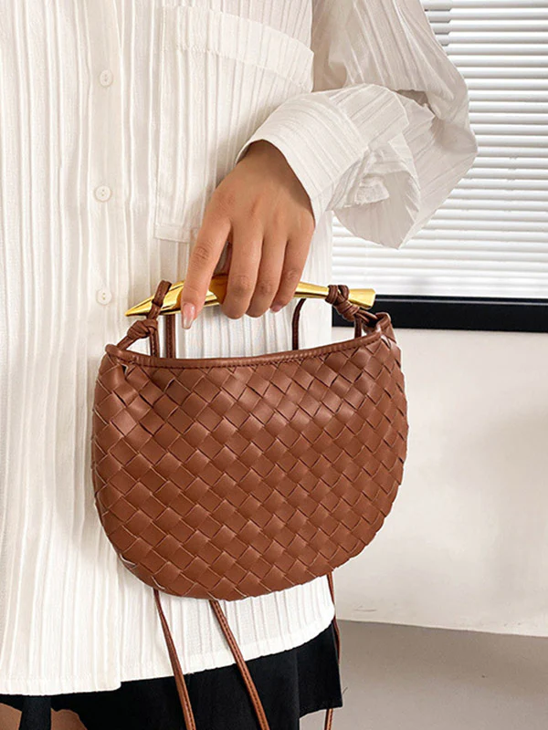 Geometric Shiny Woven Crossbody Bags Handbags - Image 5
