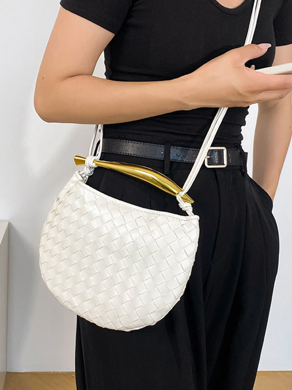 Geometric Shiny Woven Crossbody Bags Handbags - Image 7