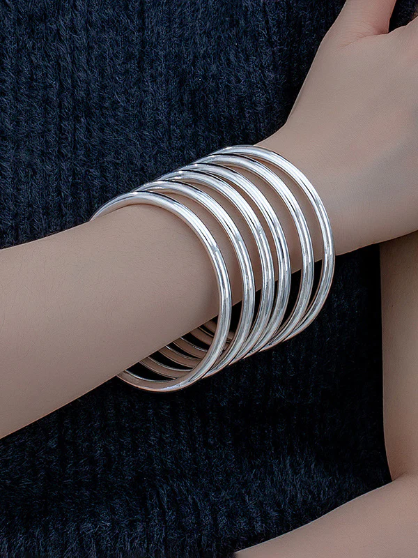 Geometric Solid Color Bracelet Accessories - Image 2