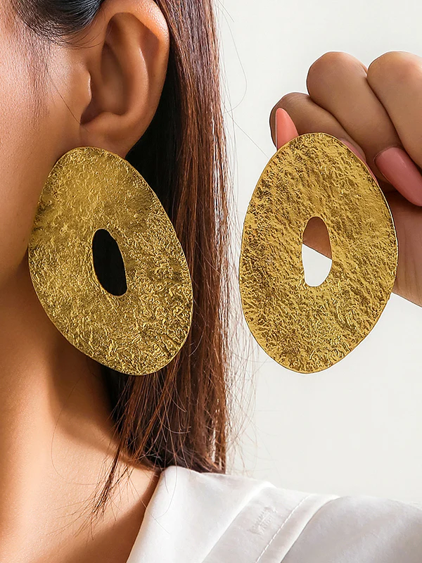 Geometric Solid Color Drop Earrings - Image 3