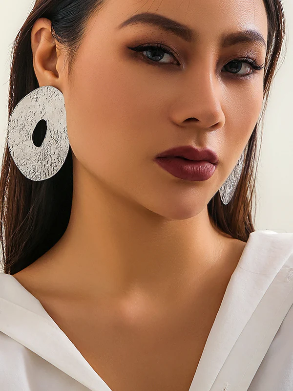 Geometric Solid Color Drop Earrings - Image 5