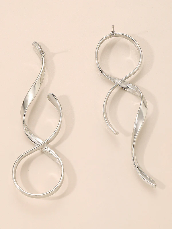 Geometric Solid Color Drop Earrings - Image 10