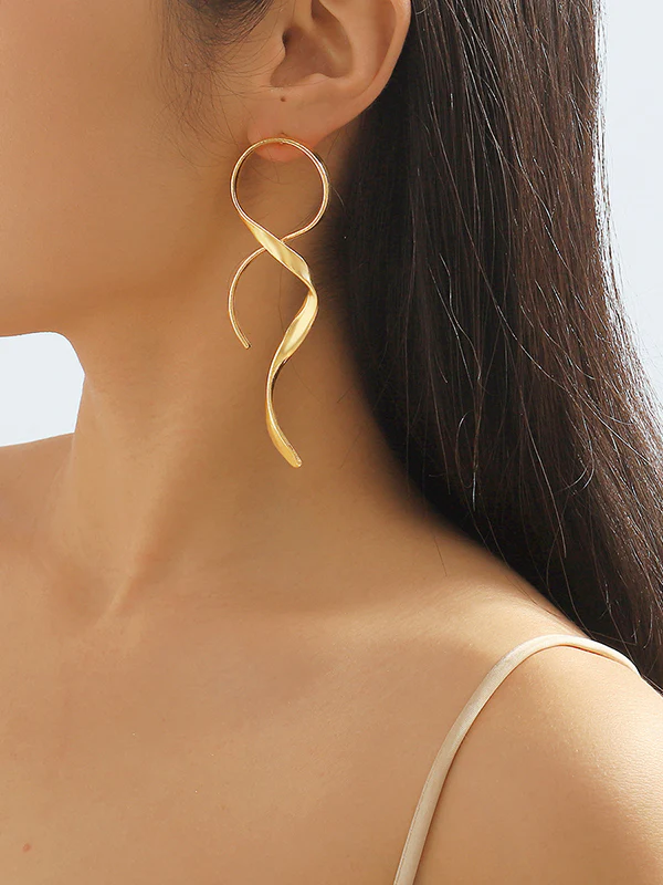 Geometric Solid Color Drop Earrings - Image 4