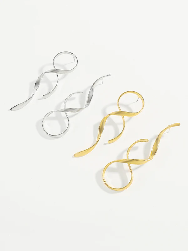 Geometric Solid Color Drop Earrings - Image 5