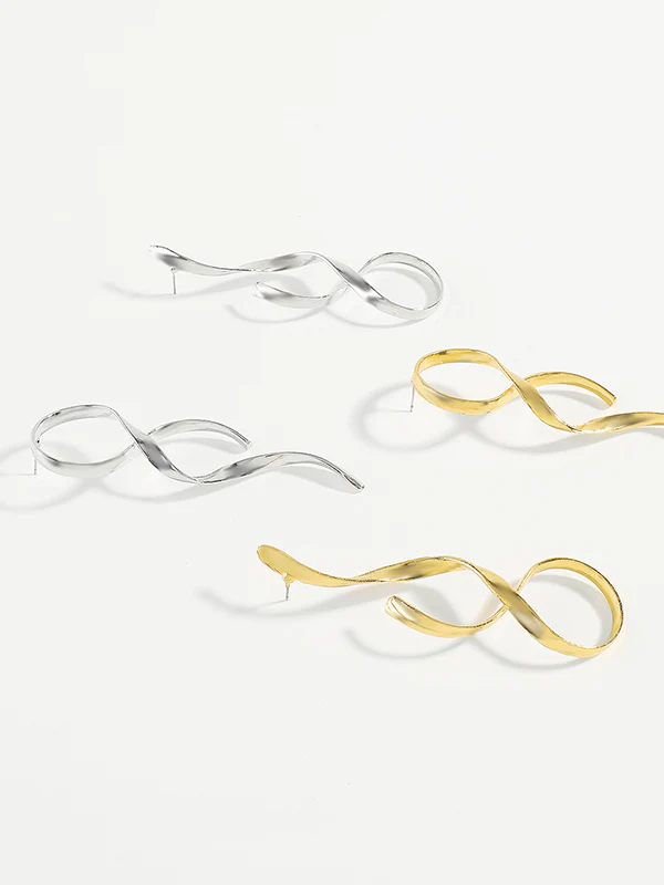 Geometric Solid Color Drop Earrings - Image 6