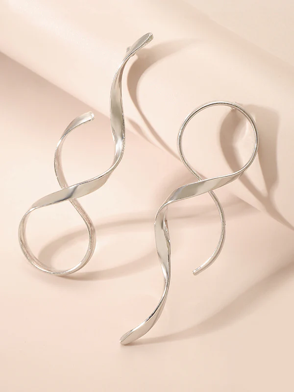 Geometric Solid Color Drop Earrings - Image 9