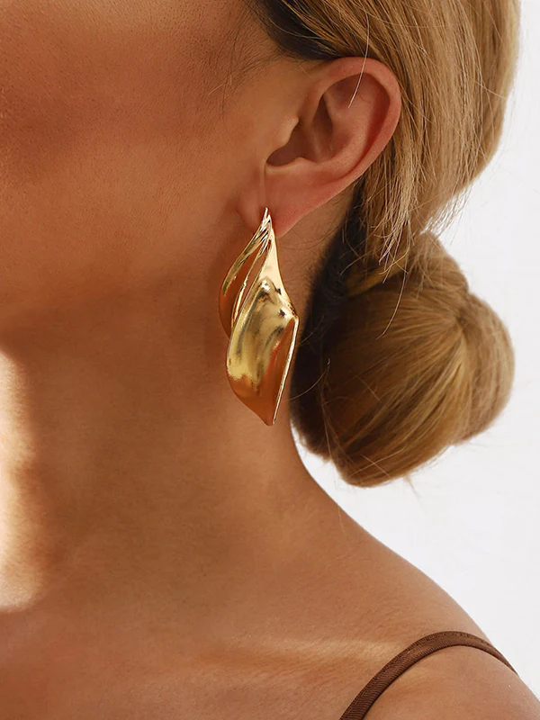 Geometric Solid Color Drop Earrings - Image 2