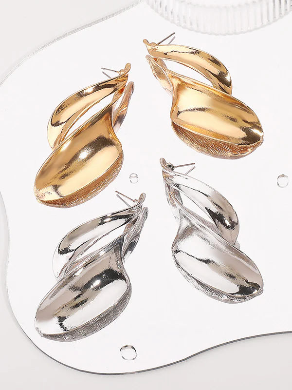 Geometric Solid Color Drop Earrings - Image 4