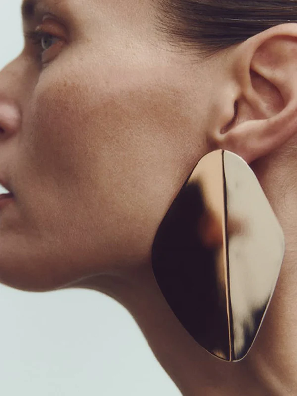 Geometric Solid Color Drop Earrings - Image 2