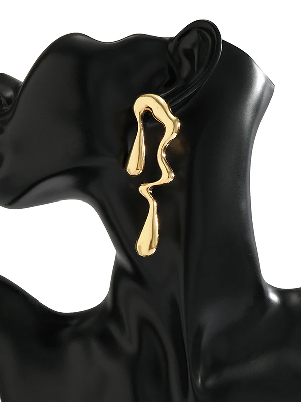 Geometric Solid Color Drop Earrings - Image 5