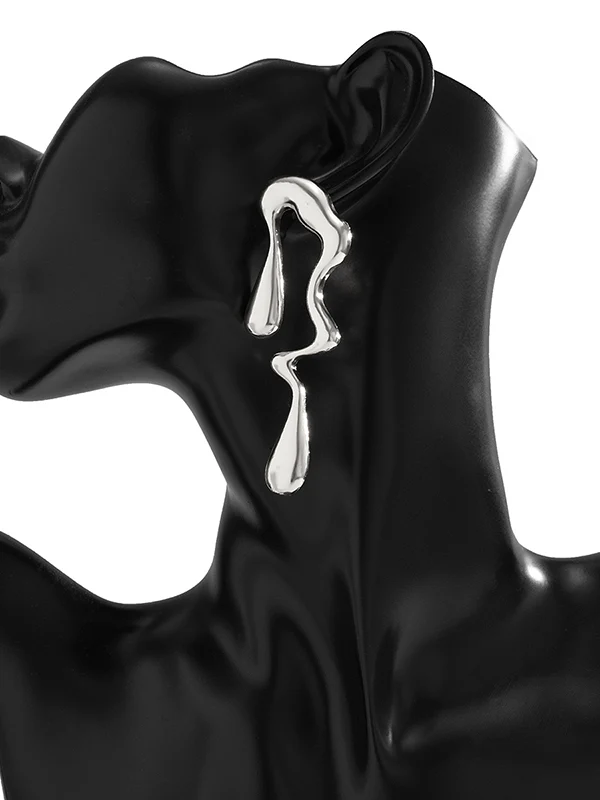 Geometric Solid Color Drop Earrings - Image 6