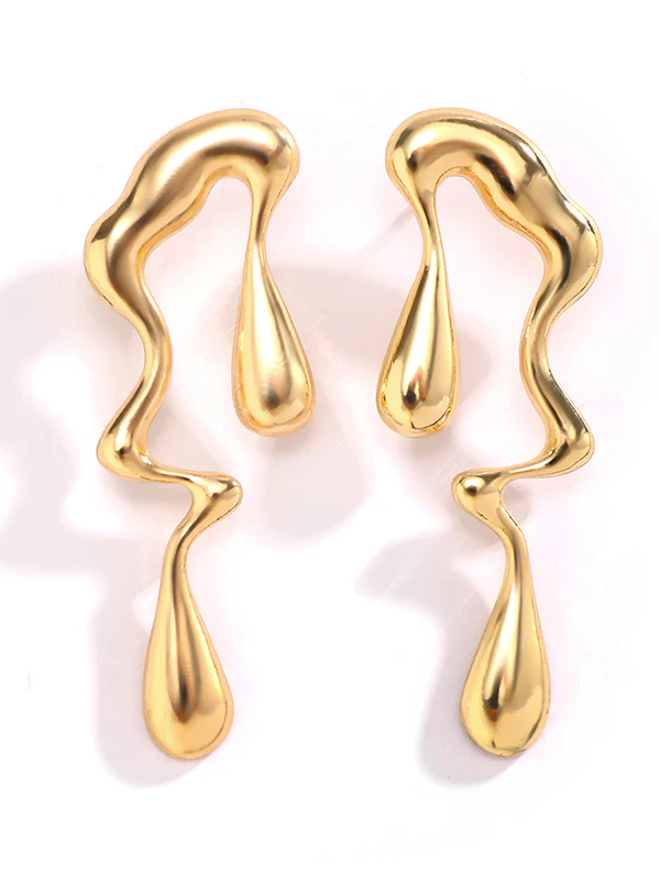 Geometric Solid Color Drop Earrings - Image 8