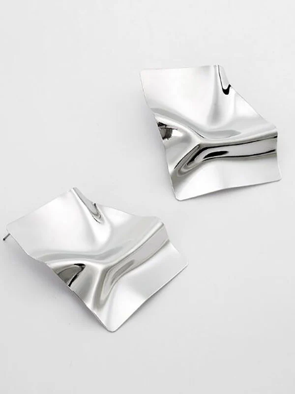 Geometric Solid Color Drop Earrings - Image 5