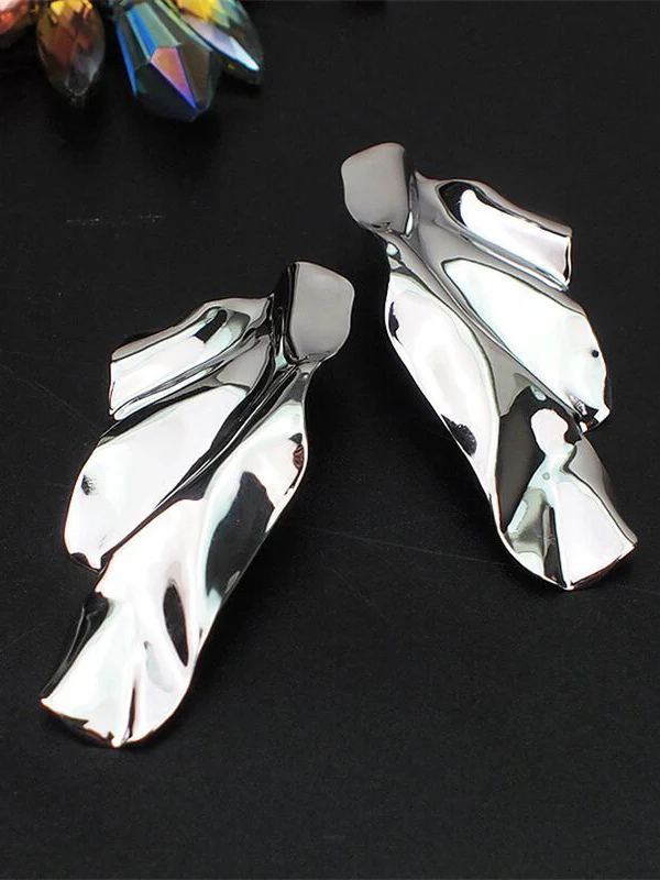 Geometric Solid Color Drop Earrings - Image 7