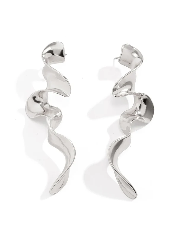 Geometric Solid Color Drop Earrings - Image 6