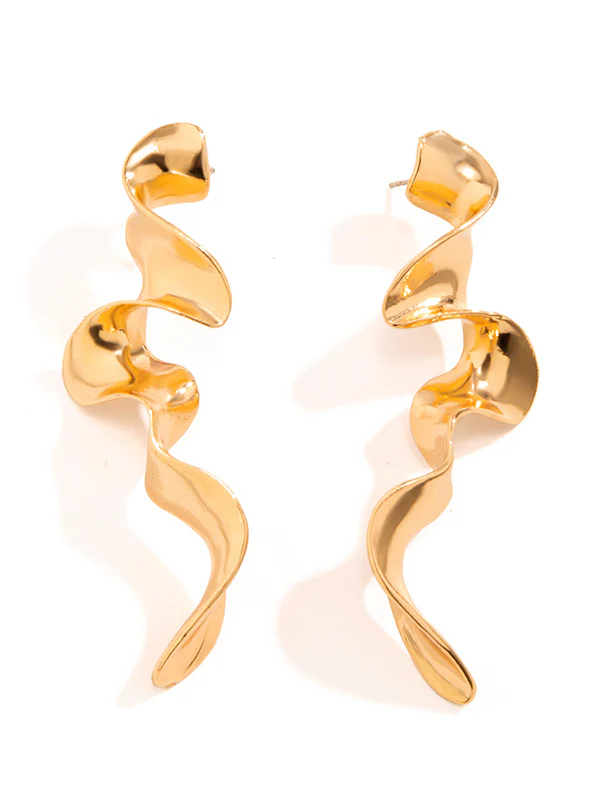 Geometric Solid Color Drop Earrings - Image 7