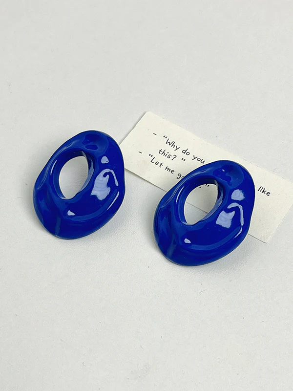 Geometric Solid Color Drop Earrings - Image 10