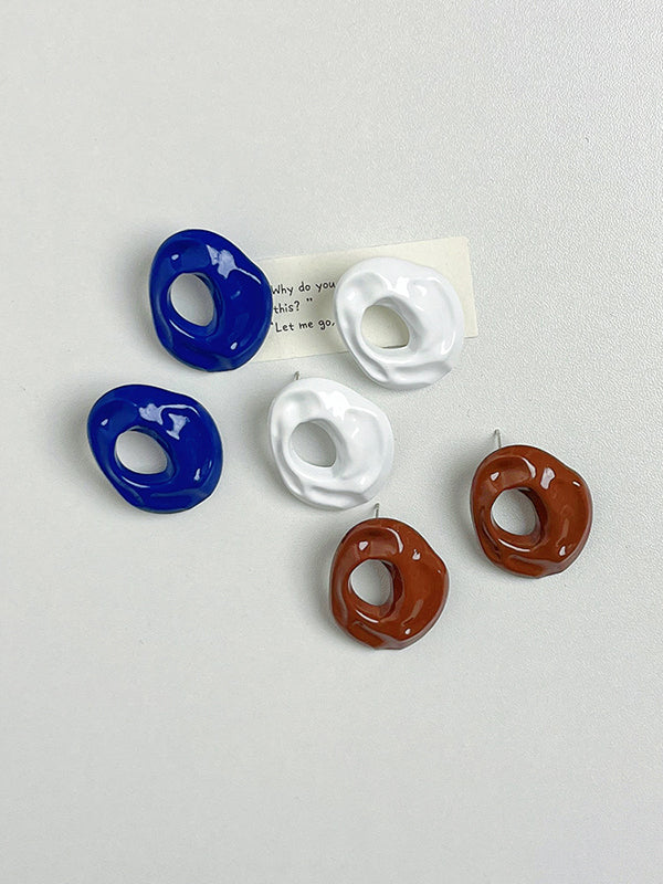 Geometric Solid Color Drop Earrings - Image 7