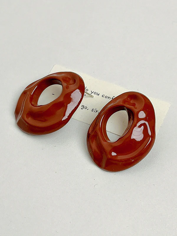 Geometric Solid Color Drop Earrings - Image 8