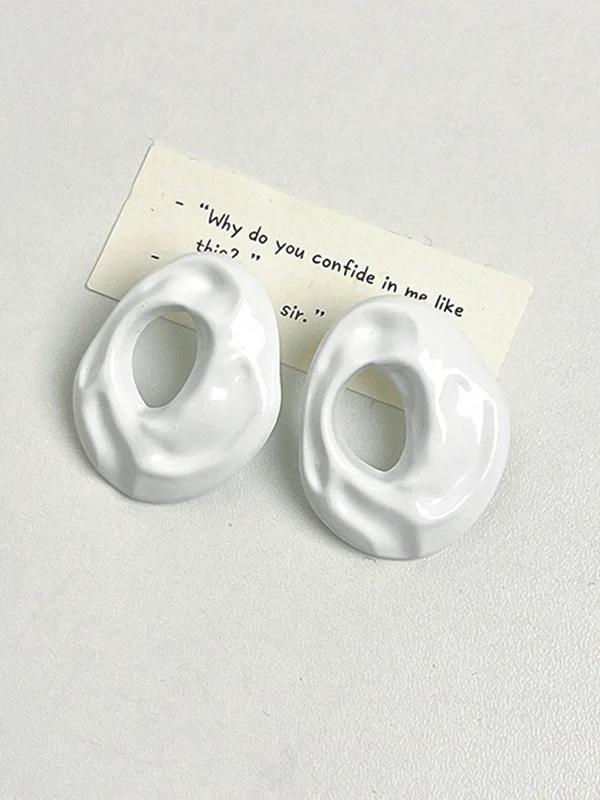 Geometric Solid Color Drop Earrings - Image 9