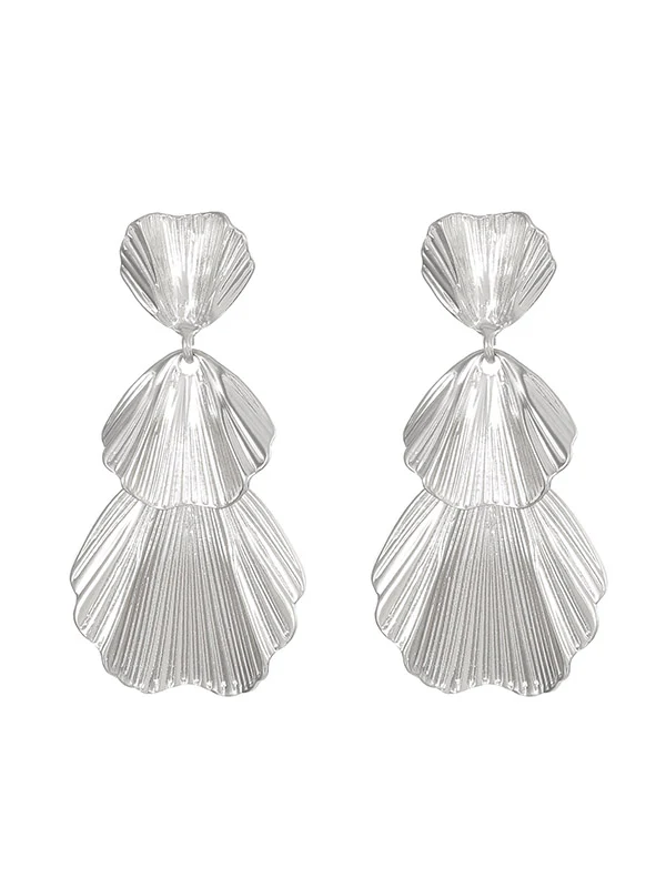 Geometric Solid Color Drop Earrings - Image 3