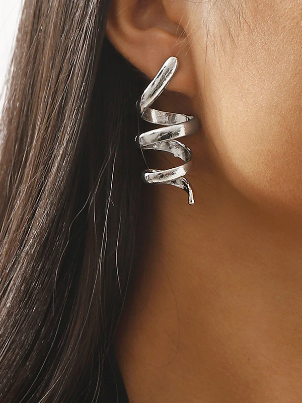 Geometric Solid Color Drop Earrings - Image 2