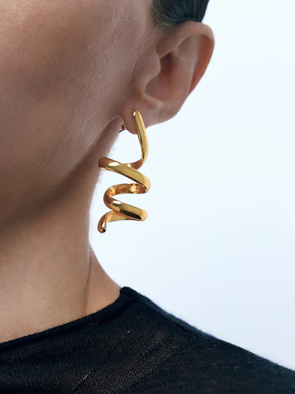 Geometric Solid Color Drop Earrings - Image 5