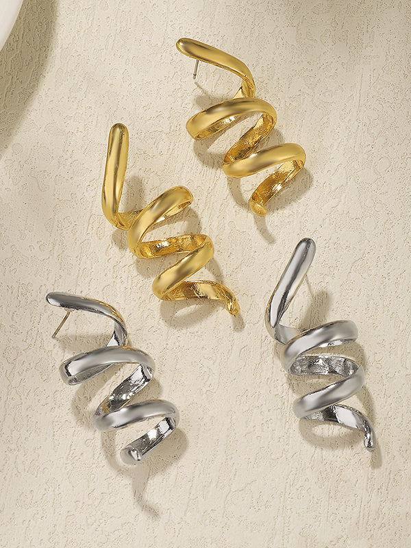 Geometric Solid Color Drop Earrings - Image 7