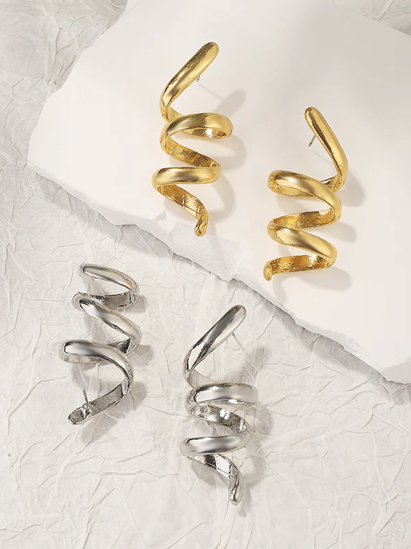 Geometric Solid Color Drop Earrings - Image 8